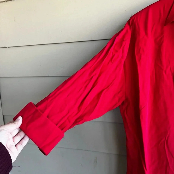 Christmas Red Button Down Tunic Top - Size 14 - Picture 2 of 7